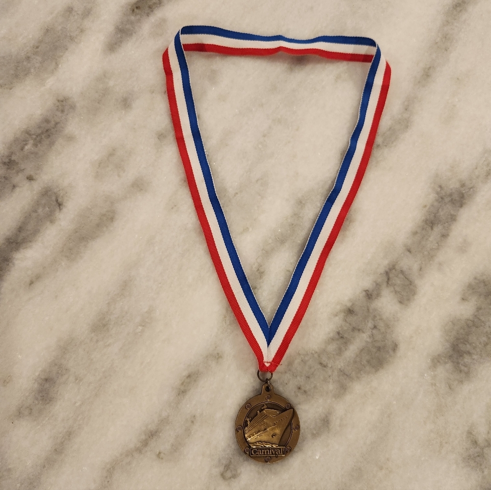 Carnival Cruise Line Gold Medal with Red, White, and Blue Ribbon